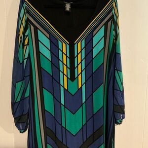 Valerie Stevens Womens Multicolor Geometric Top Size 1X New